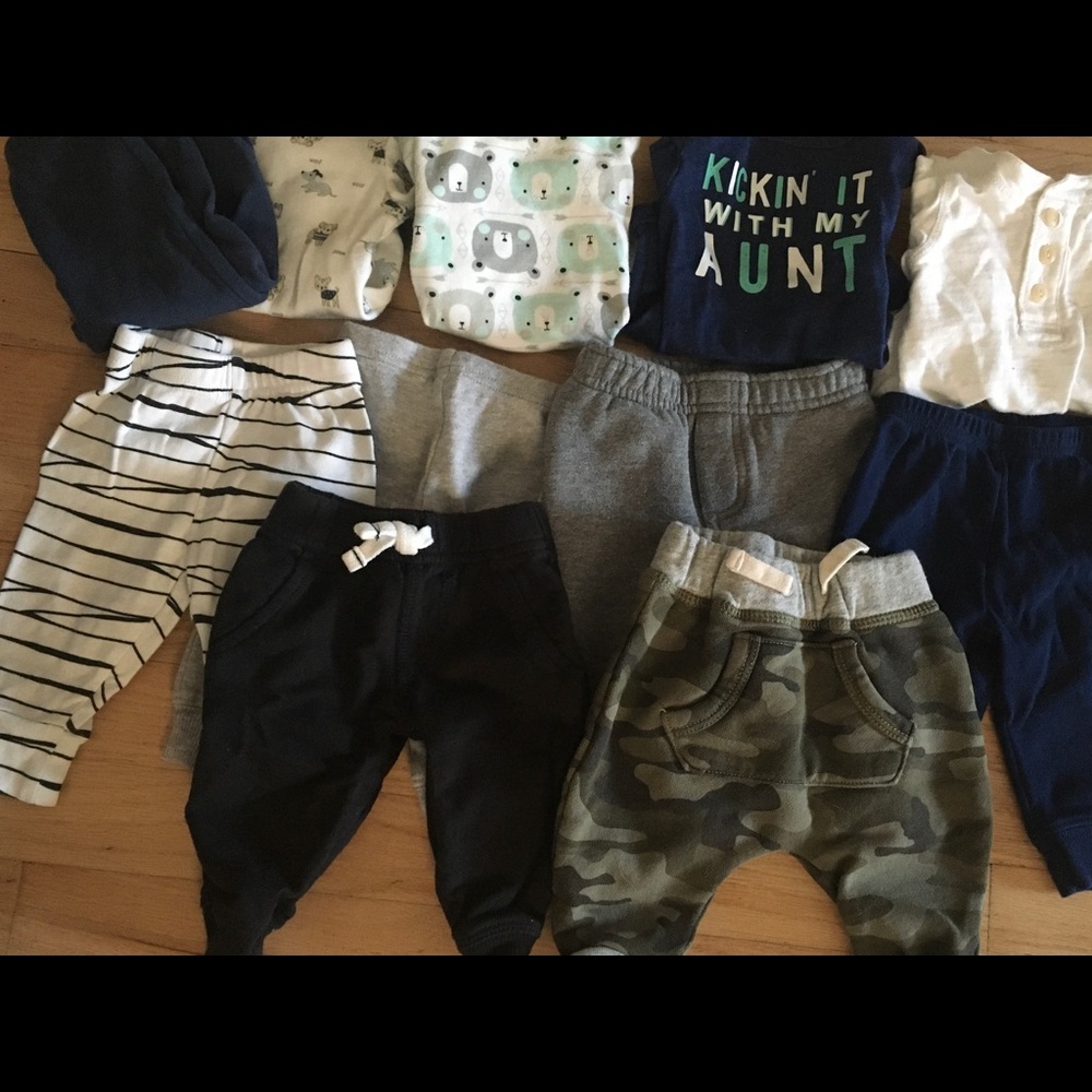 BABY BOYS PANTS & SHIRTS SZ 3 Mo 0-3 GAP CARTERS